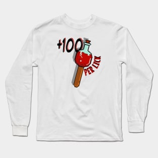 +100 per Lick Health Potion Lollipop - Pixel Art Fun Long Sleeve T-Shirt